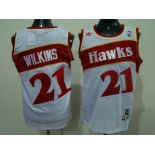 nba atlanta hawks #21 wilkins white