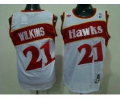 nba atlanta hawks #21 wilkins white