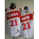 nba atlanta hawks #21 wilkins white(fans editioon)