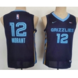 Youth Memphis Grizzlies #12 Ja Morant Black Nike 2021 Stitched Jersey With Sponsor