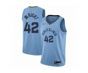 Youth Memphis Grizzlies #42 Lorenzen Wright Swingman Blue Finished Basketball Jersey Statement Edition