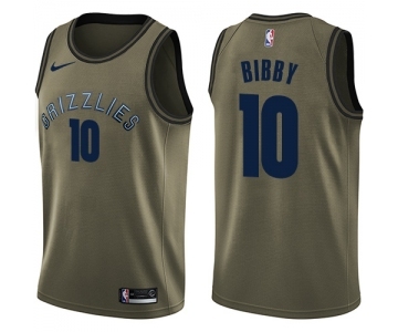 Youth Nike Memphis Grizzlies #10 Mike Bibby Swingman Green Salute to Service NBA Jersey