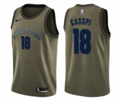 Youth Nike Memphis Grizzlies #18 Omri Casspi Swingman Green Salute to Service NBA Jersey