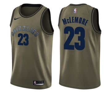 Youth Nike Memphis Grizzlies #23 Ben McLemore Swingman Green Salute to Service NBA Jersey