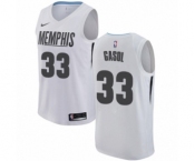 Youth Nike Memphis Grizzlies #33 Marc Gasol Swingman White NBA Jersey - City Edition