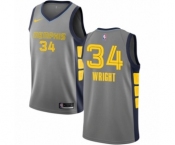 Youth Nike Memphis Grizzlies #34 Brandan Wright Swingman Gray NBA Jersey - City Edition