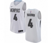 Youth Nike Memphis Grizzlies #4 Wade Baldwin Swingman White NBA Jersey - City Edition