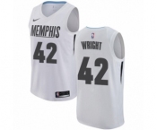 Youth Nike Memphis Grizzlies #42 Lorenzen Wright Swingman White NBA Jersey - City Edition