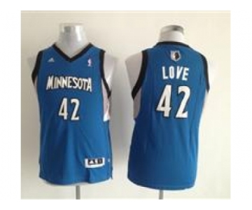 Youth nba Minnesota Timberwolves #42 Kevin Love Blue(revolution 30 swingman)