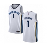 Women's Nike Memphis Grizzlies #1 Kyle Anderson Authentic White NBA Jersey - Association Edition