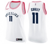 Women's Nike Memphis Grizzlies #11 Mike Conley Swingman White Pink Fashion NBA Jersey