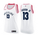 Women's Nike Memphis Grizzlies #13 Jaren Jackson Jr. Swingman White Pink Fashion NBA Jersey