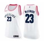 Women's Nike Memphis Grizzlies #23 Ben McLemore Swingman White Pink Fashion NBA Jersey