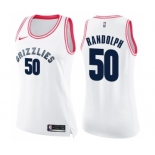 Women's Nike Memphis Grizzlies #50 Zach Randolph Swingman White Pink Fashion NBA Jersey