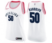 Women's Nike Memphis Grizzlies #50 Zach Randolph Swingman White Pink Fashion NBA Jersey