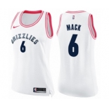 Women's Nike Memphis Grizzlies #6 Shelvin Mack Swingman White Pink Fashion NBA Jersey