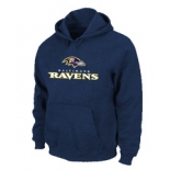 Baltimore Ravens Authentic Logo Pullover Hoodie D.Blue