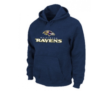 Baltimore Ravens Authentic Logo Pullover Hoodie D.Blue