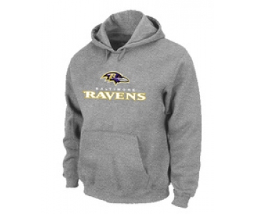 Baltimore Ravens Authentic Logo Pullover Hoodie Grey