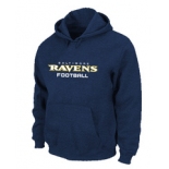 Baltimore Ravens Authentic font Pullover Hoodie D.Blue