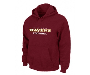 Baltimore Ravens Authentic font Pullover Hoodie Red