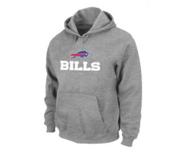 Buffalo Bills Authentic Logo Pullover Hoodie Grey