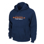 Cincinnati Bengals Authentic font Pullover Hoodie D.Blue