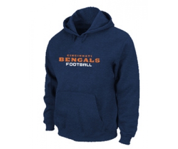 Cincinnati Bengals Authentic font Pullover Hoodie D.Blue