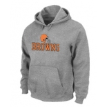 Cleveland Browns Authentic Logo Pullover Hoodie Grey