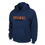 Cleveland Browns Authentic font Pullover Hoodie D.Blue