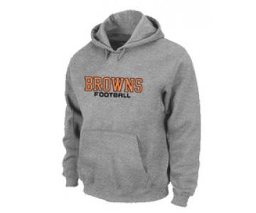 Cleveland Browns Authentic font Pullover Hoodie Grey