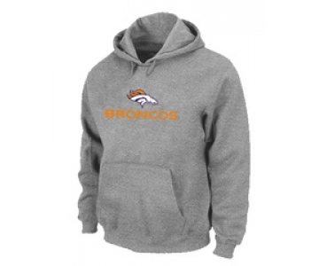 Denver Broncos Authentic Logo Pullover Hoodie Grey