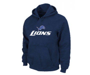 Detroit Lions Authentic Logo Pullover Hoodie D.Blue