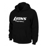 Detroit Lions Authentic font Pullover Hoodie Black