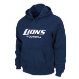 Detroit Lions Authentic font Pullover Hoodie D.Blue