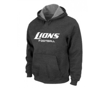 Detroit Lions Authentic font Pullover Hoodie D.Grey