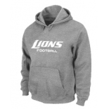 Detroit Lions Authentic font Pullover Hoodie Grey