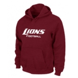 Detroit Lions Authentic font Pullover Hoodie Red