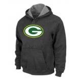 Green Bay Packers Logo Pullover Hoodie D.Grey