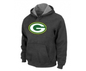 Green Bay Packers Logo Pullover Hoodie D.Grey