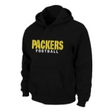 Green Bay Packers font Pullover Hoodie Black