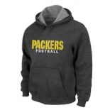 Green Bay Packers font Pullover Hoodie D.Grey