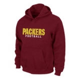 Green Bay Packers font Pullover Hoodie Red