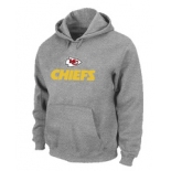 Kansas City Chiefs Authentic Logo Pullover Hoodie Grey