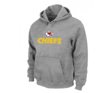 Kansas City Chiefs Authentic Logo Pullover Hoodie Grey