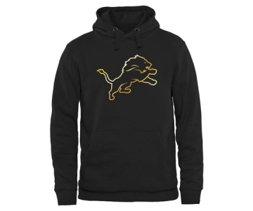 Mens Detroit Lions Pro Line Black Gold Collection Pullover Hoodie