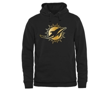 Mens Miami Dolphins Pro Line Black Gold Collection Pullover Hoodie