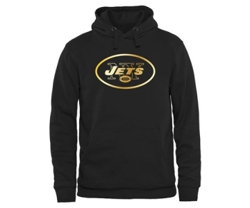 Mens New York Jets Pro Line Black Gold Collection Pullover Hoodie