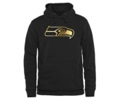 Mens Seattle Seahawks Pro Line Black Gold Collection Pullover Hoodie