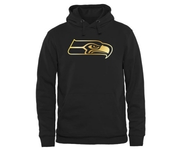 Mens Seattle Seahawks Pro Line Black Gold Collection Pullover Hoodie